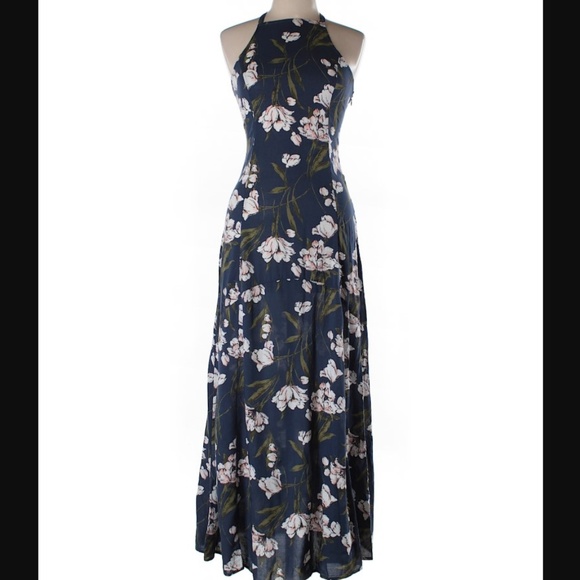 Abercrombie & Fitch Dresses & Skirts - Abercrombie & Fitch Navy Blue Floral Maxi Dress